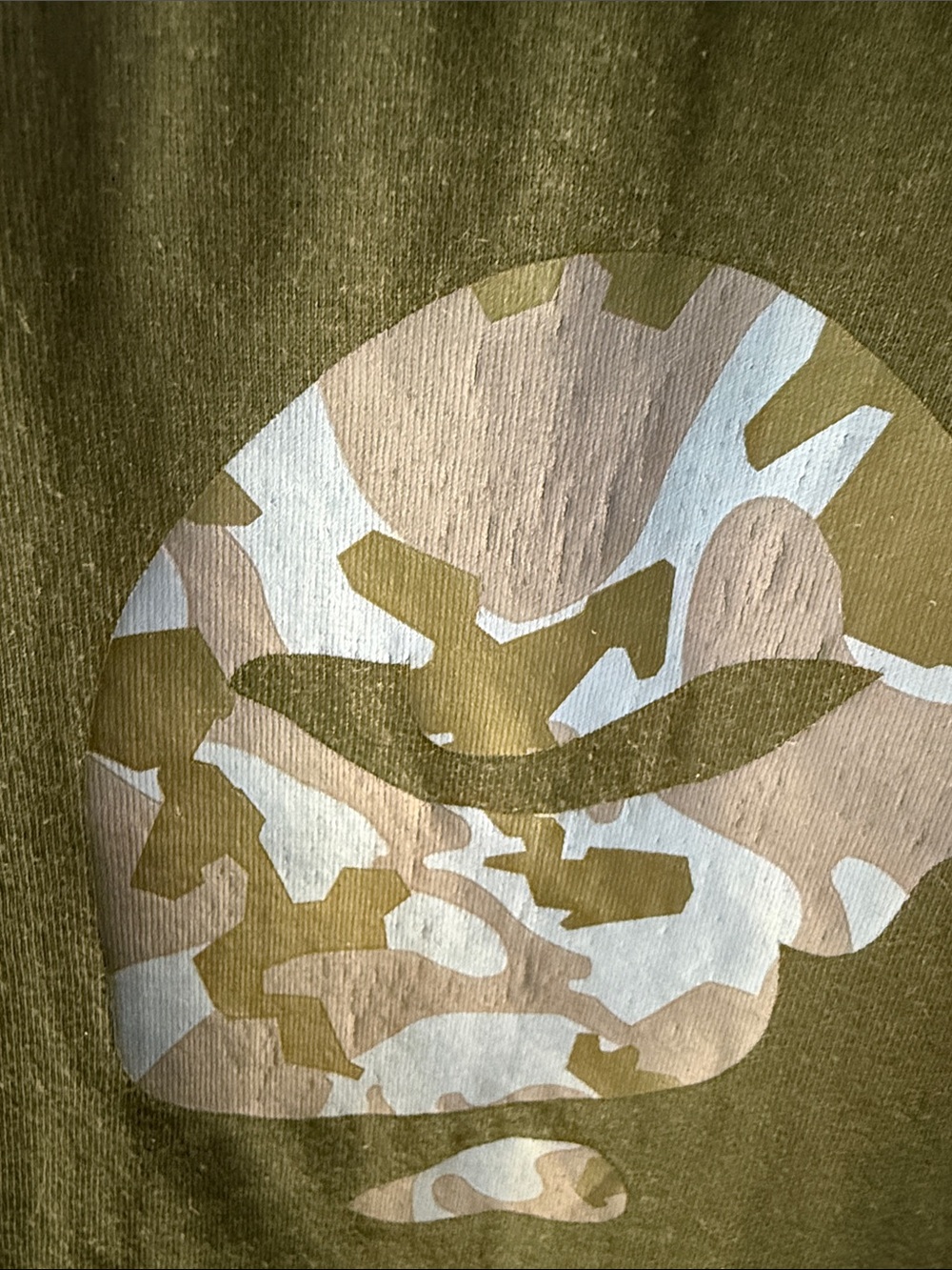 Bape Men’s Black Tee with Blue Camo Ape Head - Picture 2 of 4